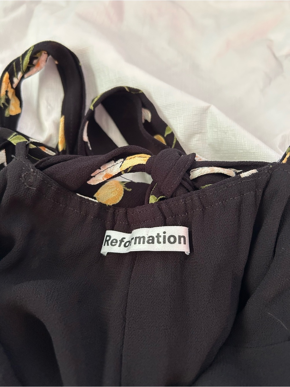 Reformation Black floral midi dress - Picture 5 of 7
